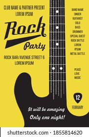 Poster-Design von Rock Party. Vektorgrafik-Vorlage