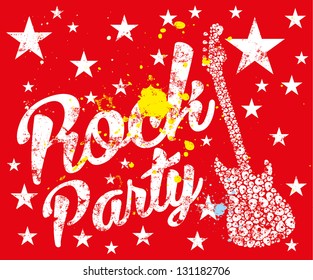 rock party skull guitar vector art