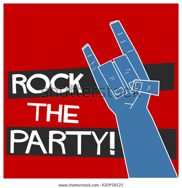 Rock Party Vector Illustration Poster Design Stock Vector (Royalty Free ...