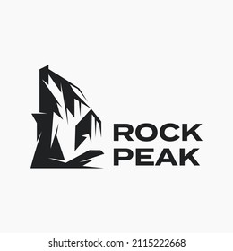 Gestaltungsdesign des geometrischen Mountainbike-Logos von Rock Peak