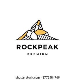 rock peak mount stone logo vector icon illustration