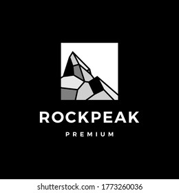 rock peak mount stone logo vector icon illustration