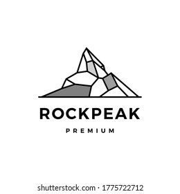 rock peak mount stone logo vector icon illustration