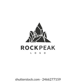 diseño del logotipo del Vector de rock peak 2 