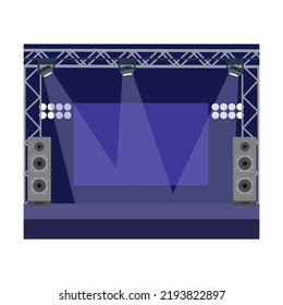 Rock performing on stage flat vector illustration. Crowd listening band concert and musicians playing song for people. Lifestyle and music