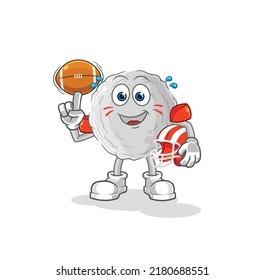 the rock playing rugby character. cartoon mascot vector
