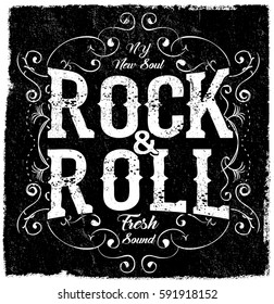 Rock Poster Monochrome Hipster Vintage Label Stock Vector (Royalty Free ...