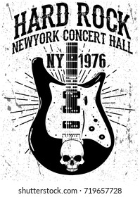 Rock-Poster, Vintage-Rock und Roll-Typografie für T-Shirt; Tee-Design; Poster; Vektorgrafik