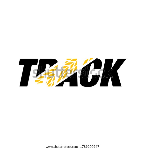 rock powerful sporty TRACK Lettering\
Typography logo design vector\
illustration