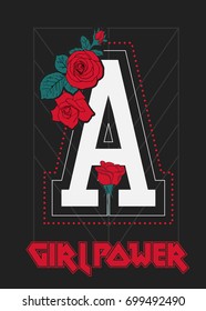 Rock print and slogan in vector.