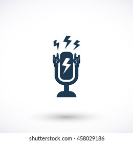 Rock radio vector icon. Graphic symbol for web design, logo. Isolated sign on a white background.