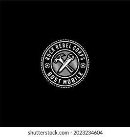 rock rebel corp typography,logo,symbol, tee shirt graphics, template,postcard,etc.vector illustration 