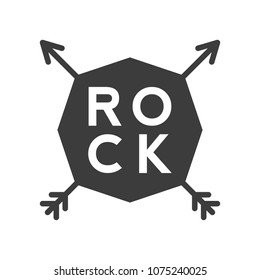 Rock. Retro badge, emblem