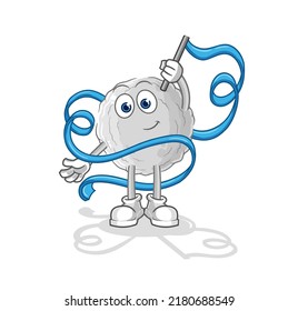 the rock Rhythmic Gymnastics mascot. cartoon vector