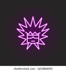 rock, rocker, hair, hedgehog, glasses neon style icon. Simple thin line, outline vector of rock and roll icons for ui and ux, website or mobile application