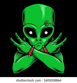 Rock Roll Alien Vector Stock Vector (Royalty Free) 1605058864 ...