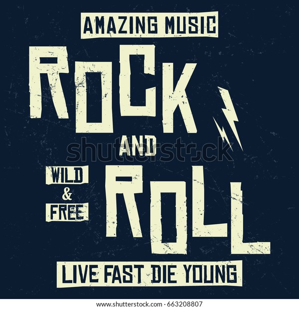 Rock Roll Amazing Music Slogan Typography Stock Vector (Royalty Free ...