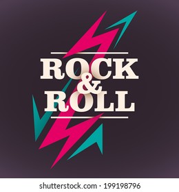 Rock and roll background design. Vector illustration.