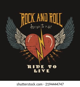 Rock And Roll, Boron to ride, ride to live,  Rock tour vintage artwork, Rock and roll graphic print design for apparel, stickers, posters and background. Music tour logo design. vintage vector t shirt svg
