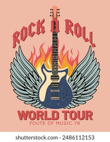 Rock and roll Boron to ride, ride to live, Rock tour vintage artwork, Rock and roll graphic print design for apparel, stickers, posters and background, vintage t shirt design, Rock music poster design