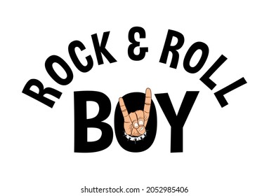 rock and roll boy kid's t shirt design graphic vector 