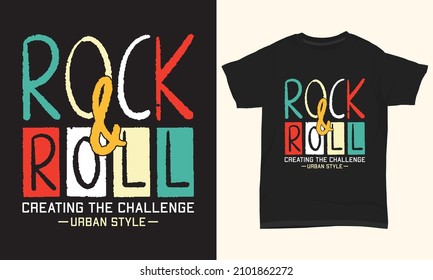 Rock And Roll Creando El Diseño De Camisetas De La Tipografía Del Desafío