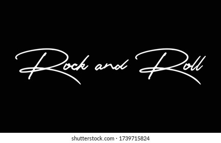 Rock and Roll Cursive Calligraphy Black Color Text On Black Background