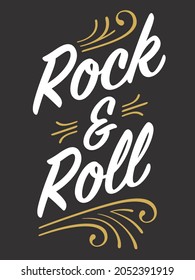 Rock And Roll Custom Lettering With Pinstripe Details.
Vector Illustration Of Retro Ornate Script Lettering With Pinstripe Swashes And Ornaments. Rock And Roll Will Never Die.