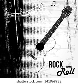 rock and roll design over white background vector illustration