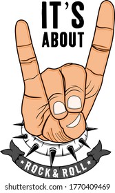 ROCK AND ROLL design for print t shirt 