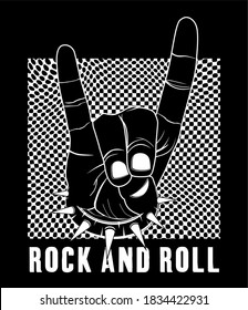 rock and roll design for print t shirt and more