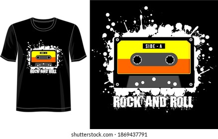 rock and roll design for print t shirt and more