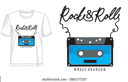 rock and roll design for print t shirt and more 