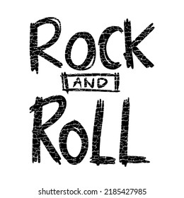 Rock Roll Doodle Black White Illustration Stock Vector (Royalty Free ...