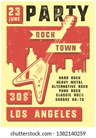 Rock and roll festival poster vector.