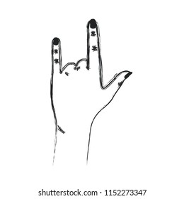 rock and roll with fingers