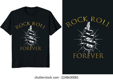Rock Roll Forever T shirt Design vector