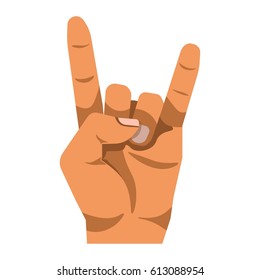 Rock and Roll gesture hand sign isolated on white background