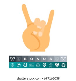 Rock and roll gesture vector icon