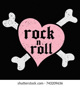 Rock and Roll Girl Female Fashion Slogan. Punk girl gang, Girl Gang patches, badges T-shirt apparels print tee graphic design.