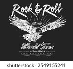 Rock and roll graphic print design for apparel, stickers, posters and background. Freedom forever. Rock star design.