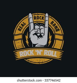 rock and roll graphic for t-shirt,tee design,vector illustration