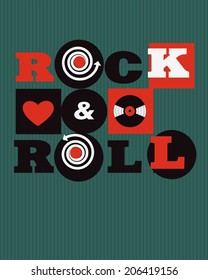 rock and roll green poster