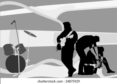 rock and roll group performing