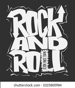 Rock Roll Grunge Print Vector Graphic Stock Vector (Royalty Free ...