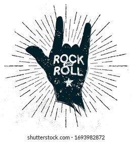 Rock And Roll Grunge Sign