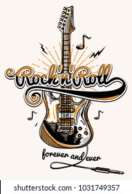 Rock and roll guitar music design