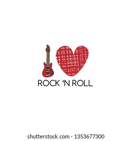 rock and roll guitar theme vector art