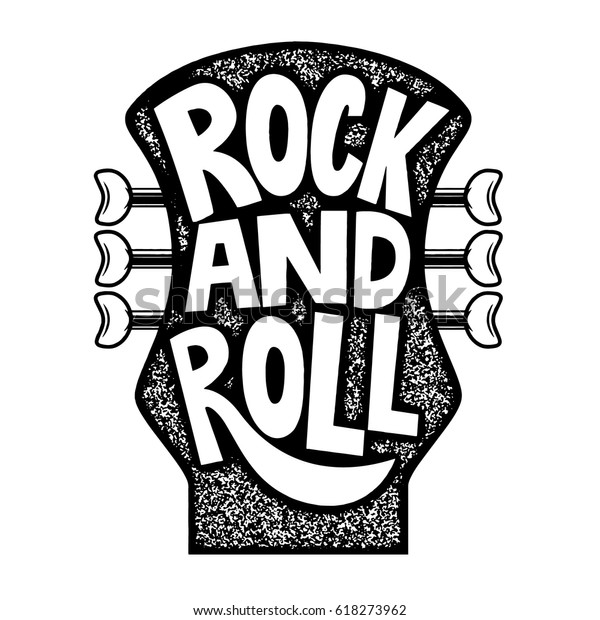 Rock Roll Hand Drawn Phrase On Stock Vector (Royalty Free) 618273962