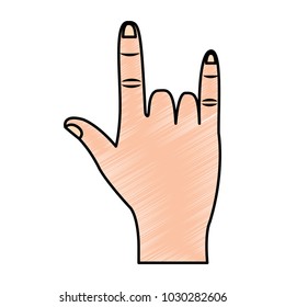 rock and roll hand gesture icon image 